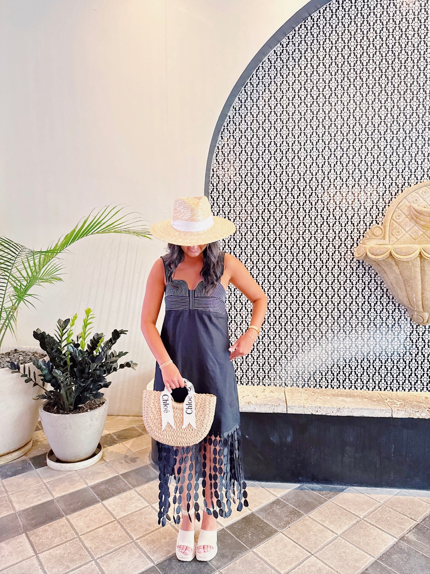 Tropic Tassel Dress- Black