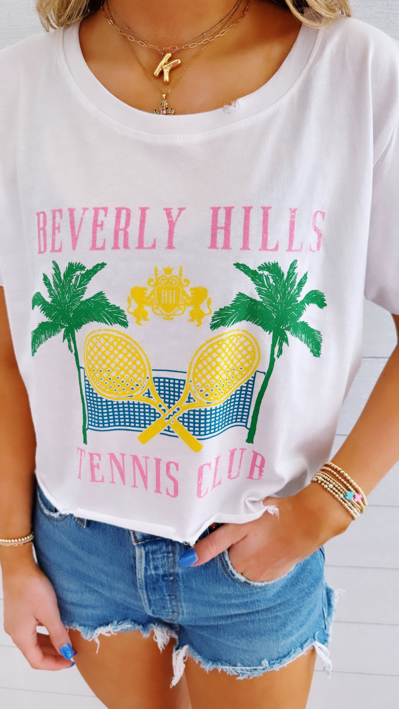 Beverly Hills Tennis Cropped Tee