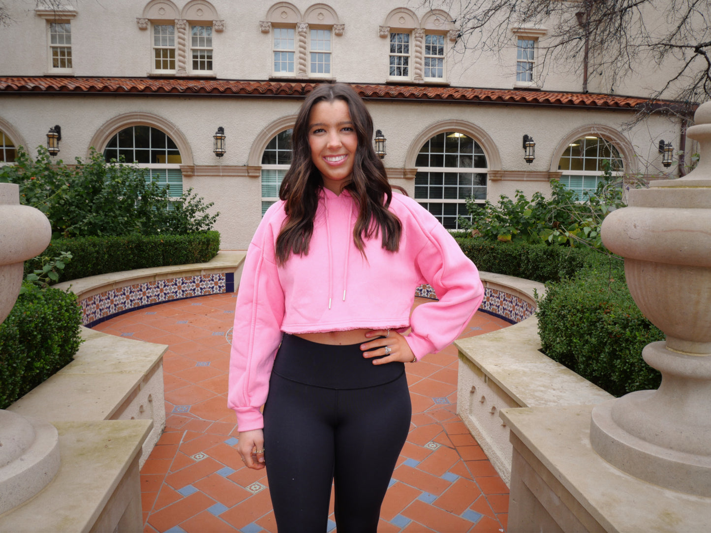Bubblegum Pink Cropped Hoodie