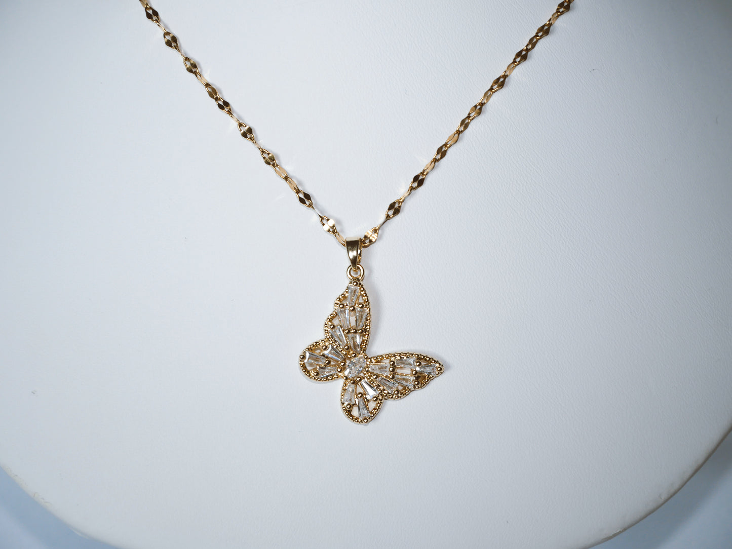 Gold Butterfly Charm Necklace