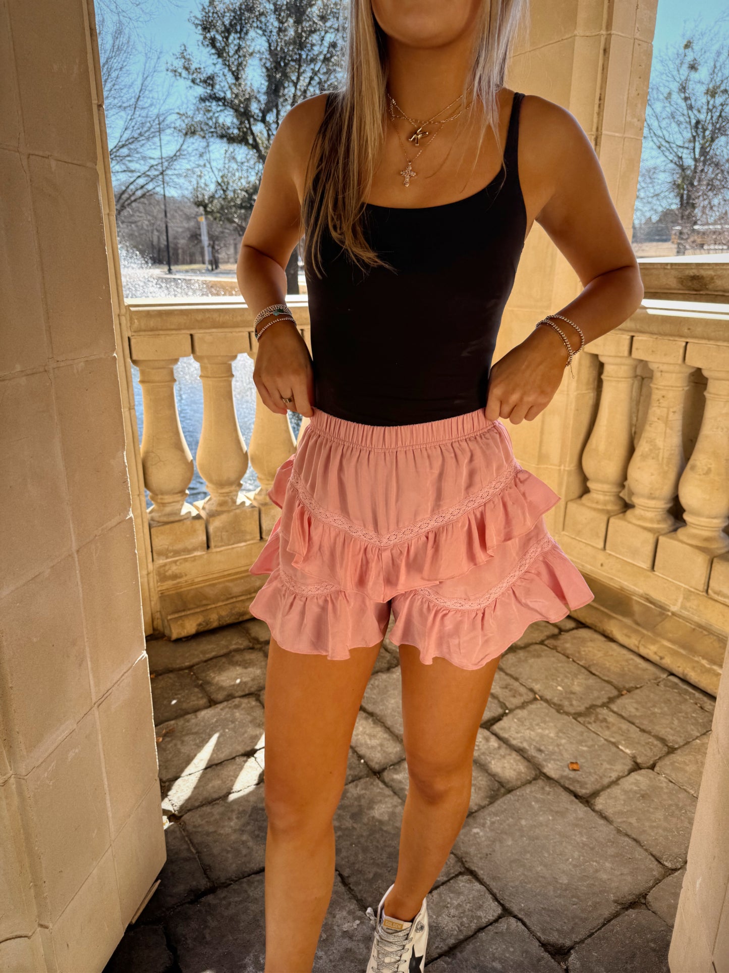 Val Ruffle Skort- Pink