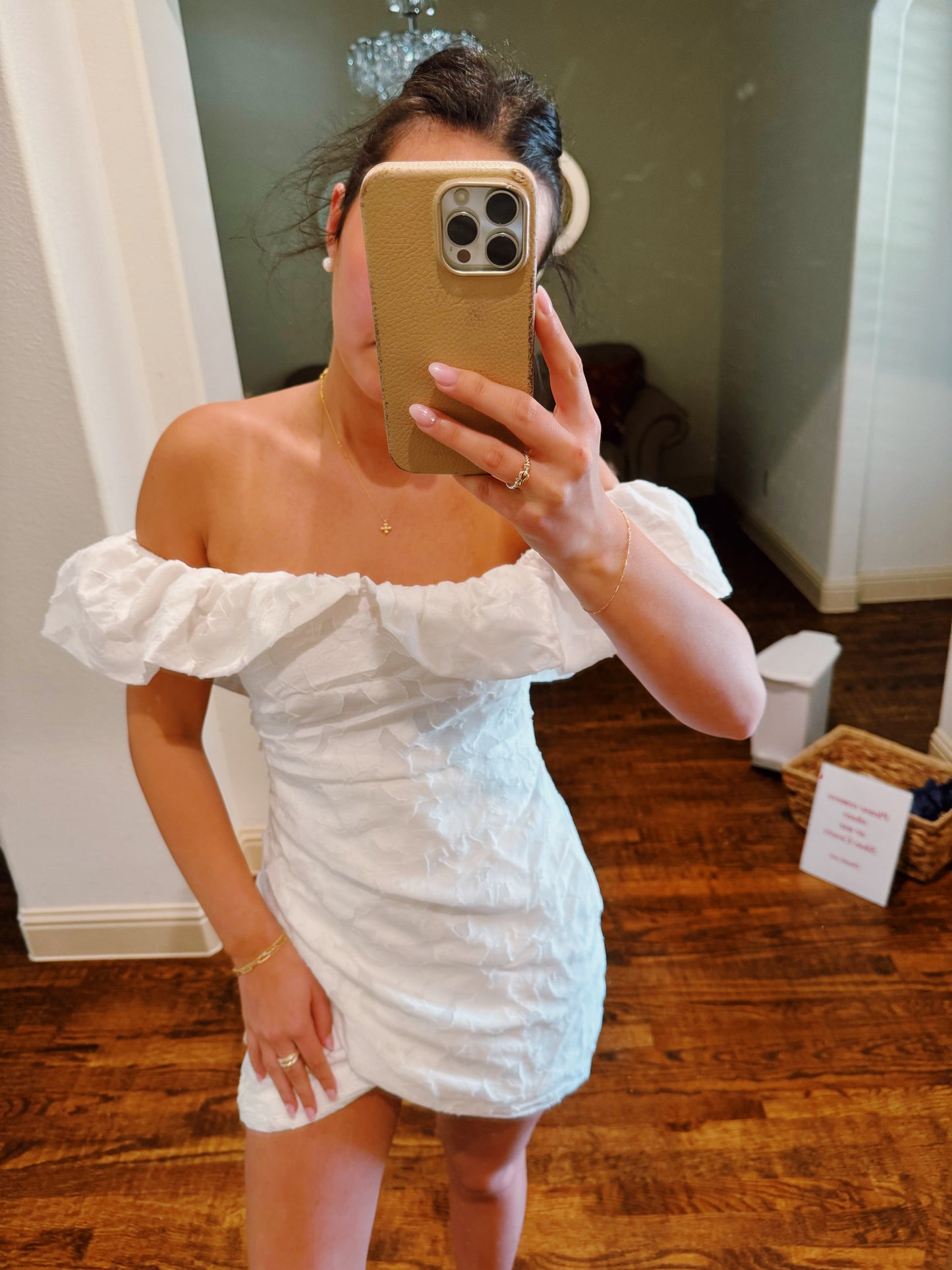 Olivia Off Shoulder Dress- White