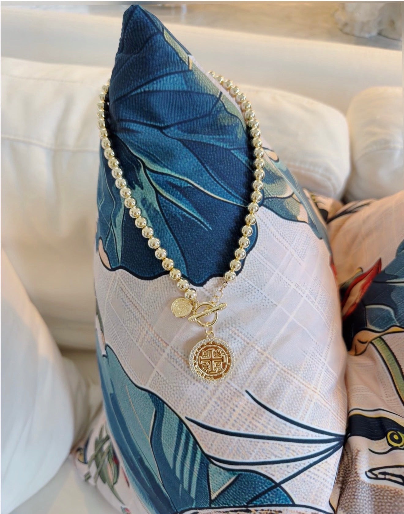Beaded Coin Necklace
