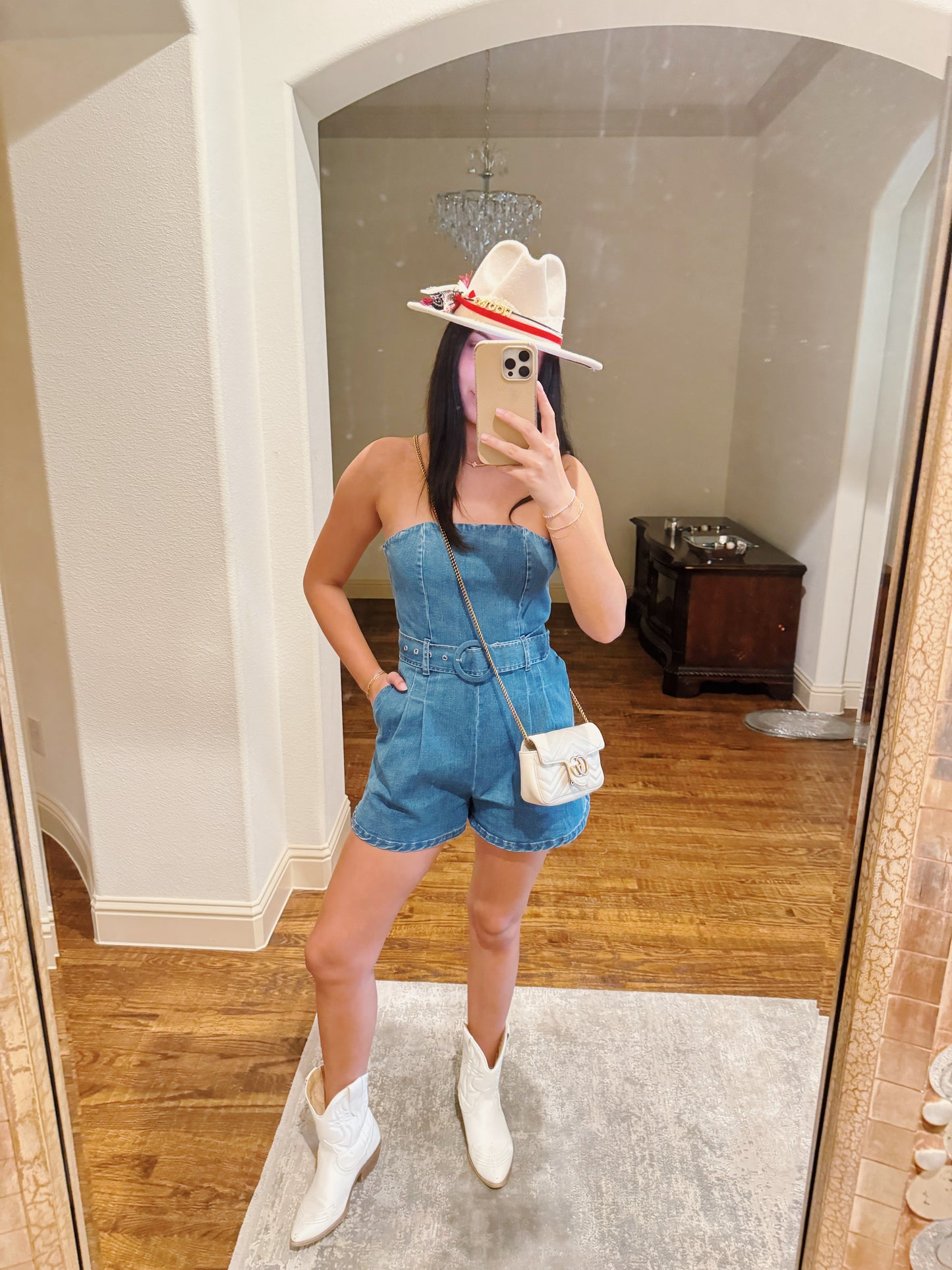 Demi Denim Romper- Blue