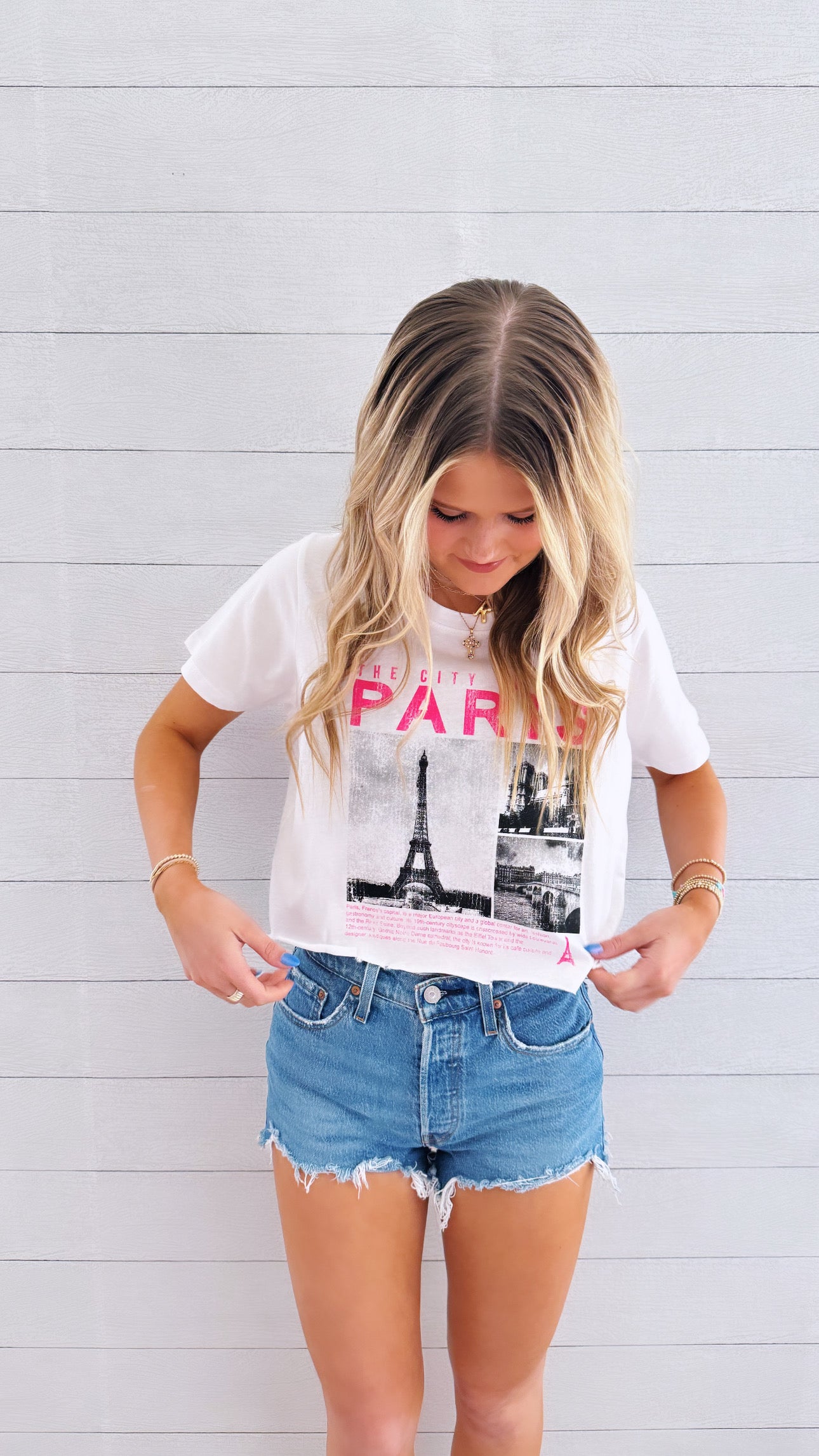 Paris City Love Cropped Tee