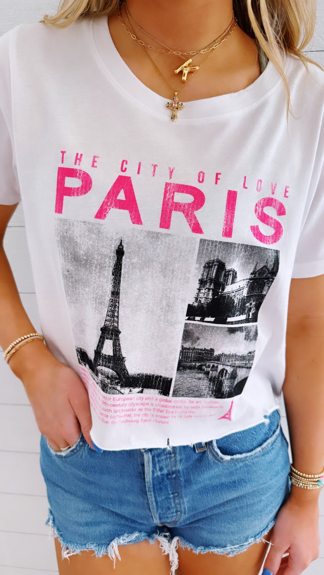 Paris City Love Cropped Tee