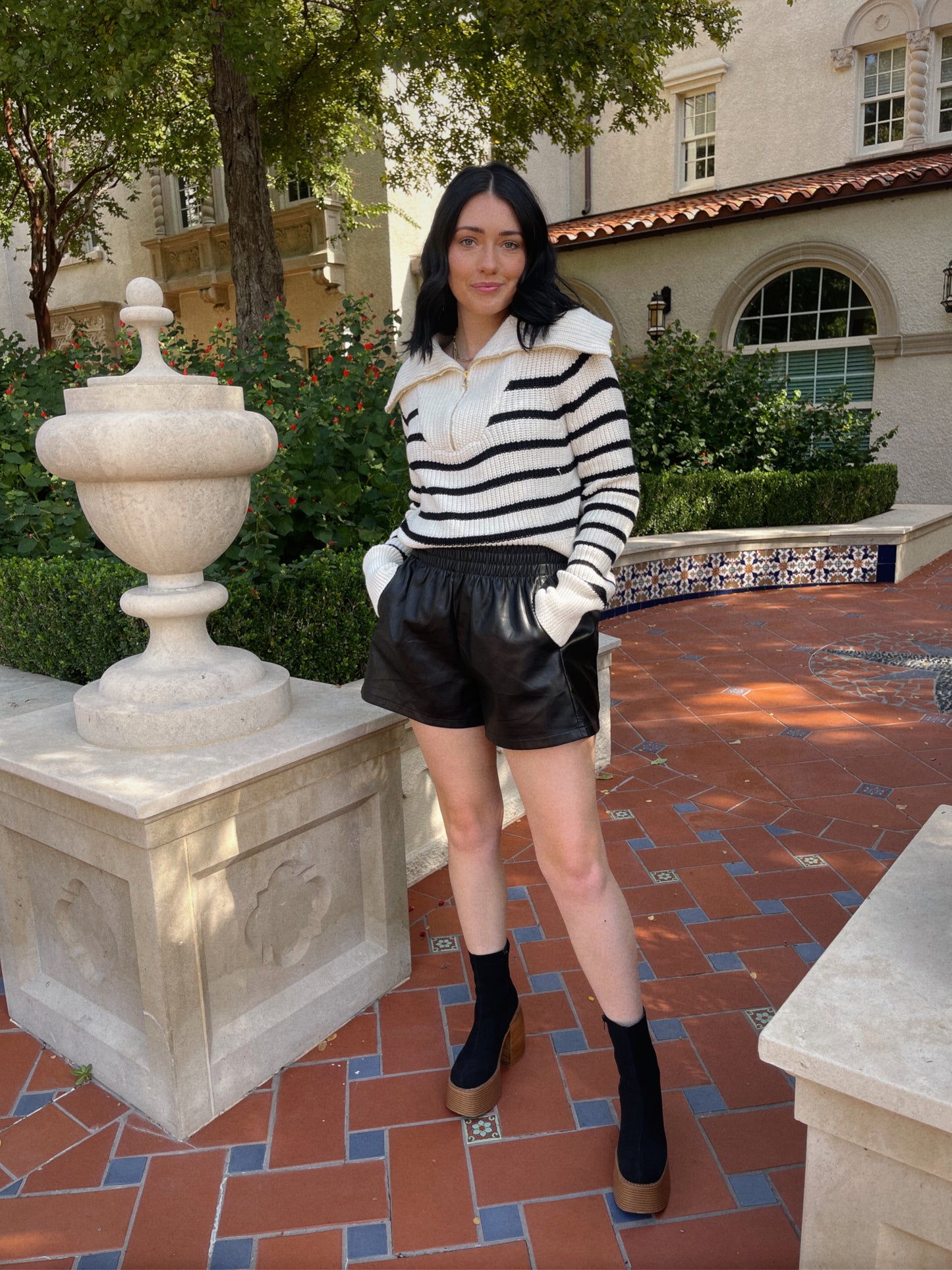 Birkley Striped Quarter Zip Sweater