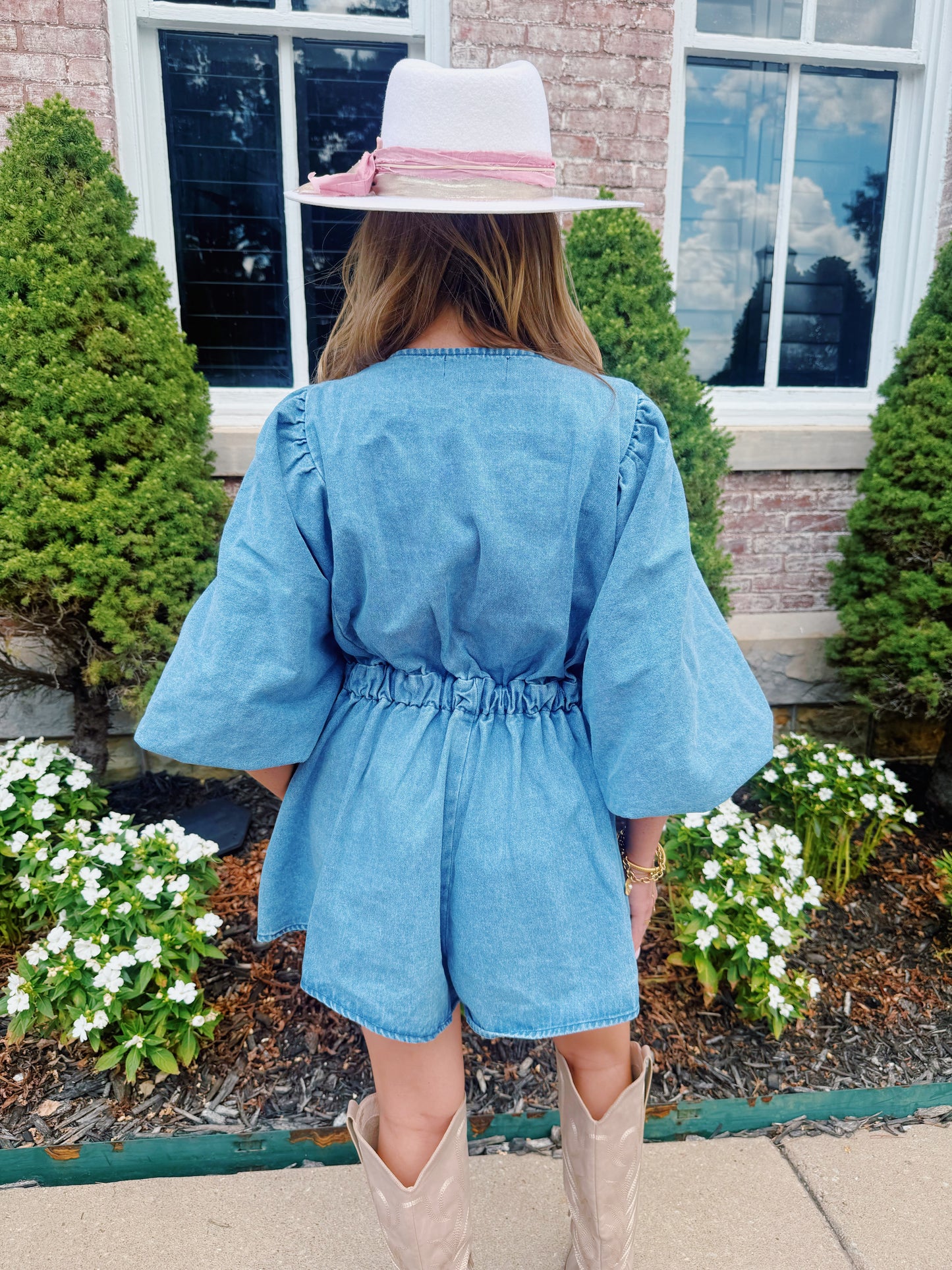 Kickoff Cutie Denim Romper