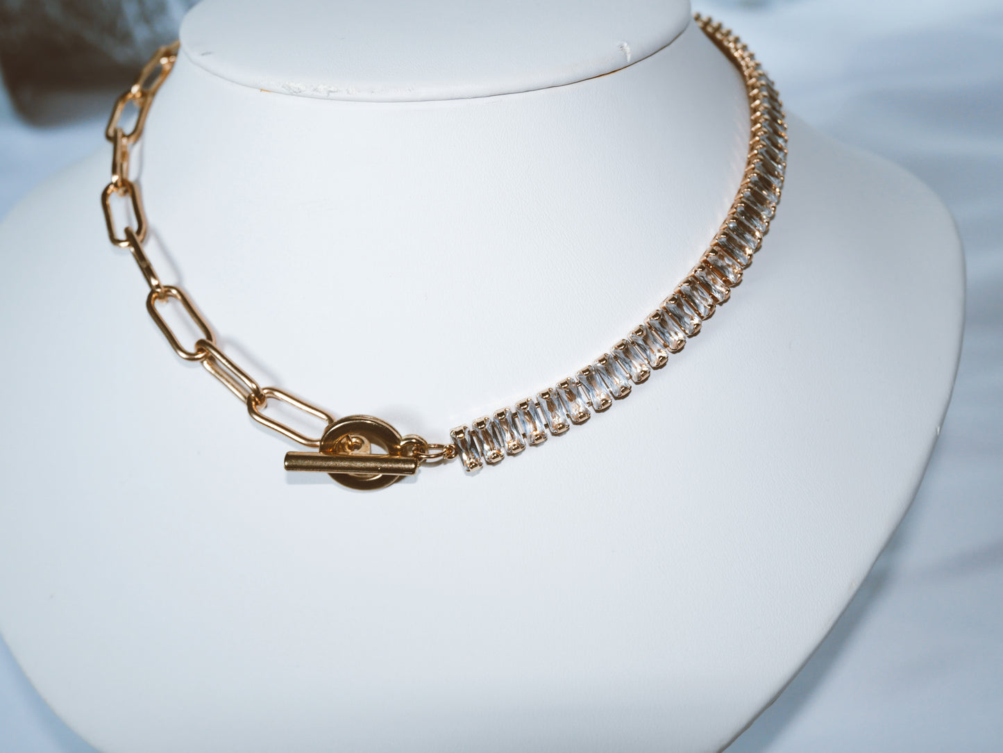 CZ & Paperclip Chain Necklace
