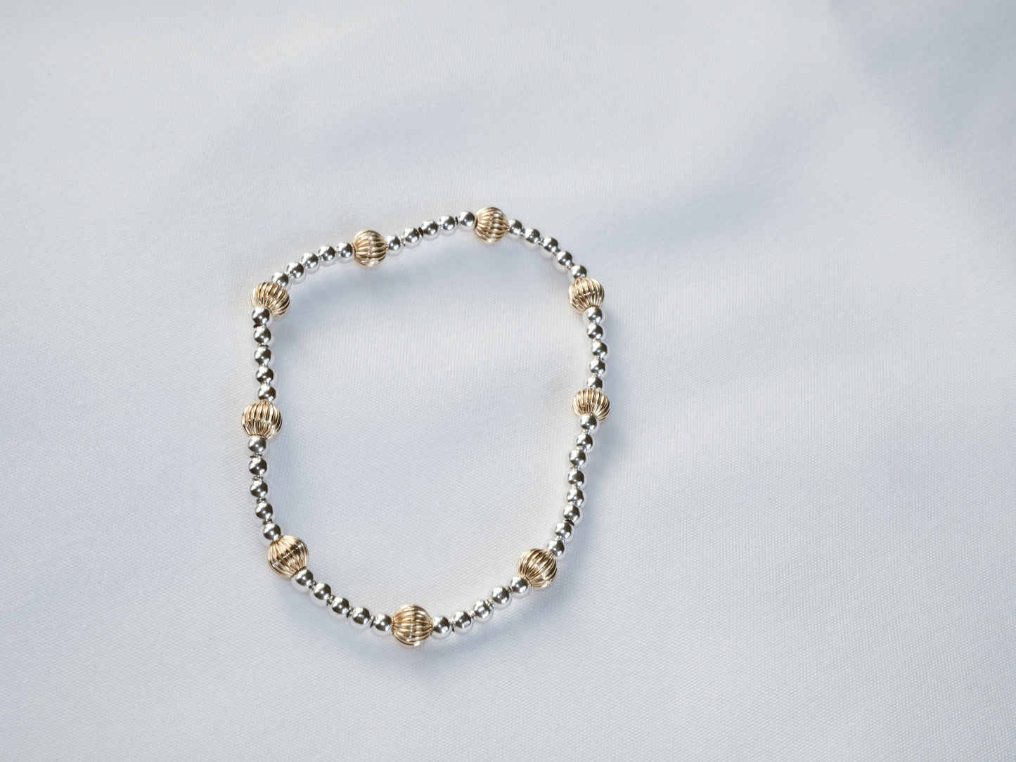 GF & SS Beaded Bracelet (2.5mm)