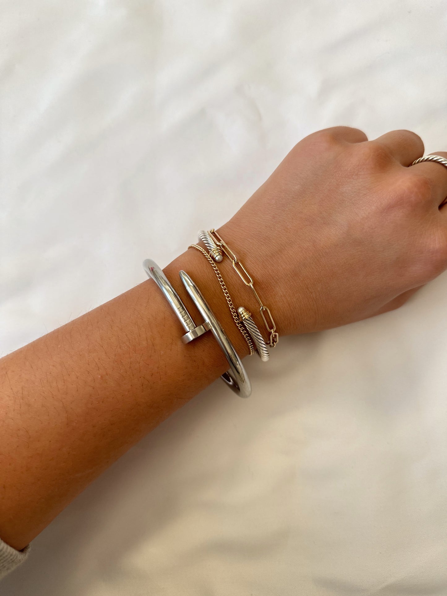 Nail Bracelet- Silver