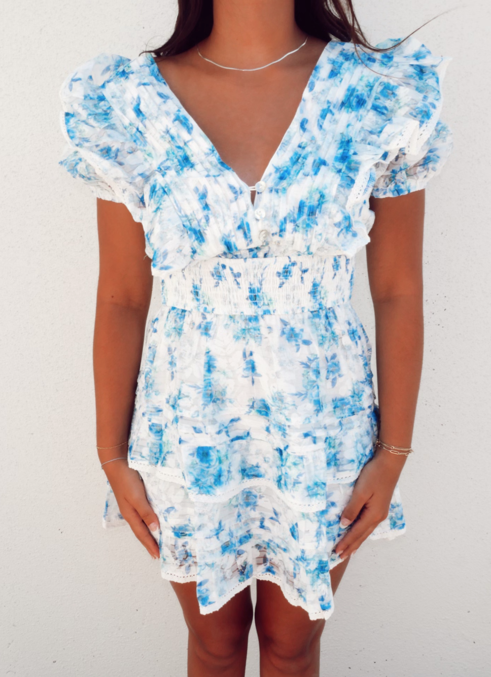 Stella Mini Sun Dress- Blue & White
