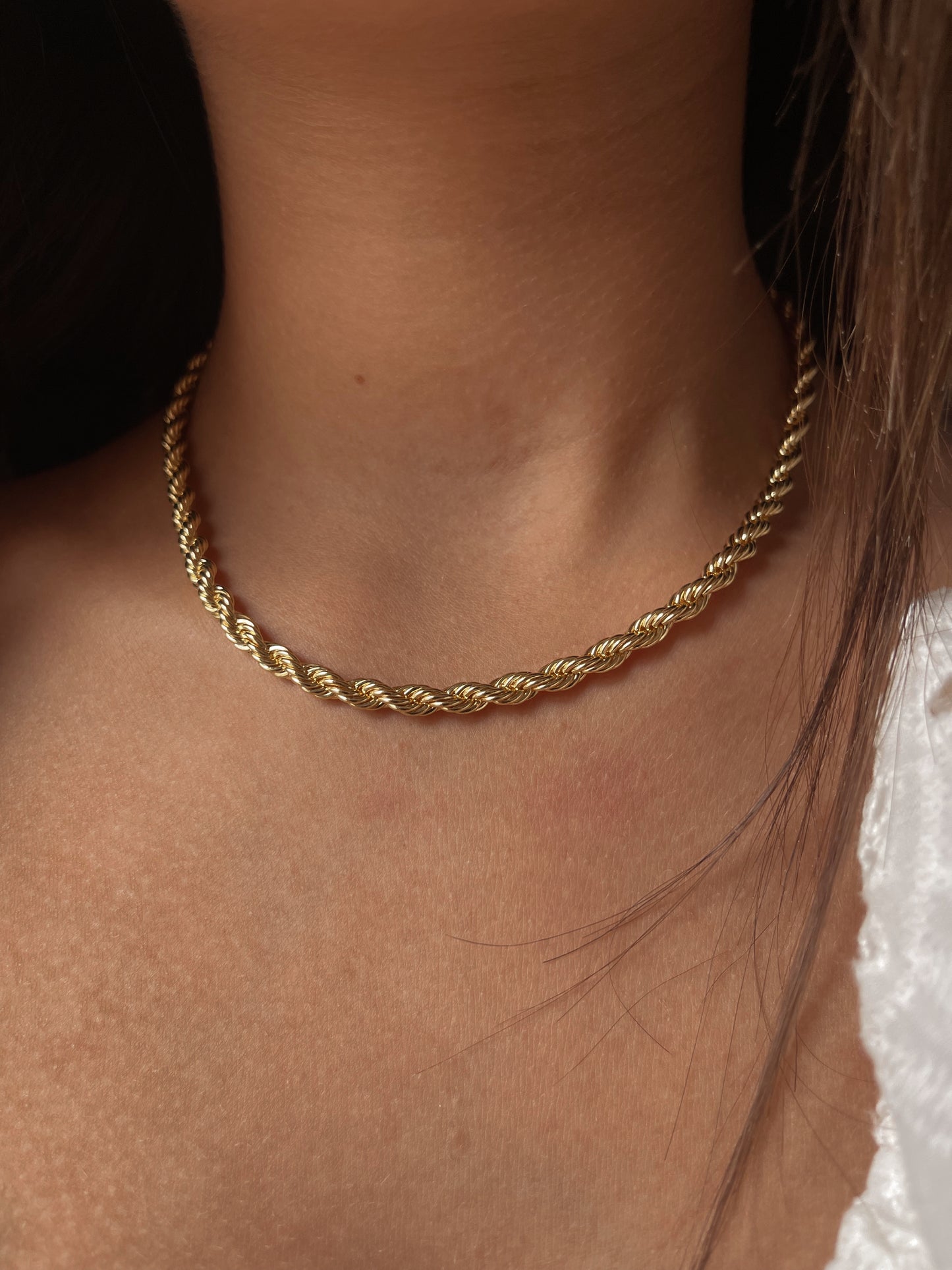 Gold Rope Chain Necklace