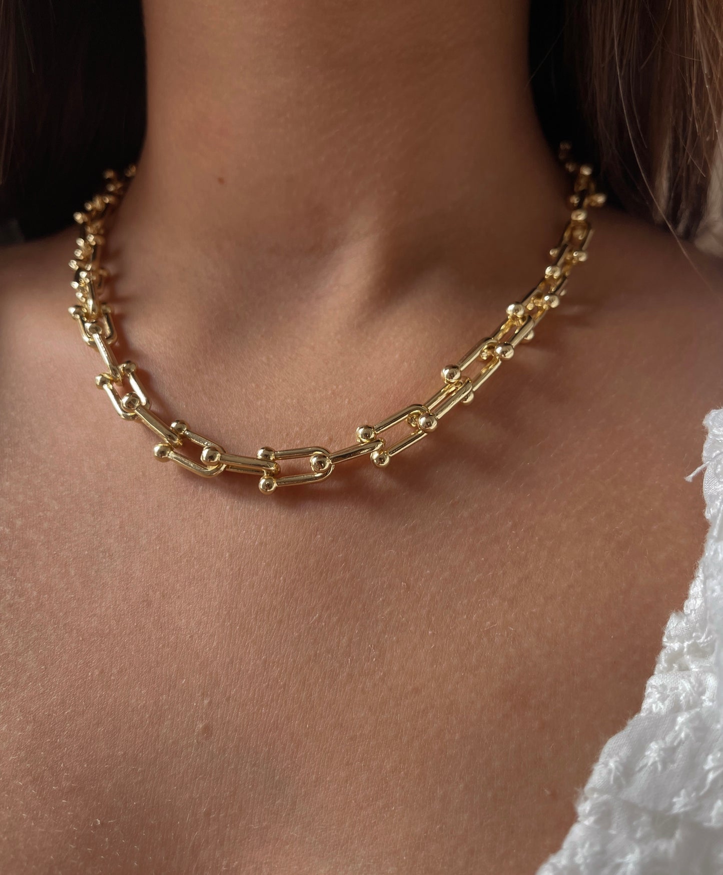 Gold Geometric Chain Necklace