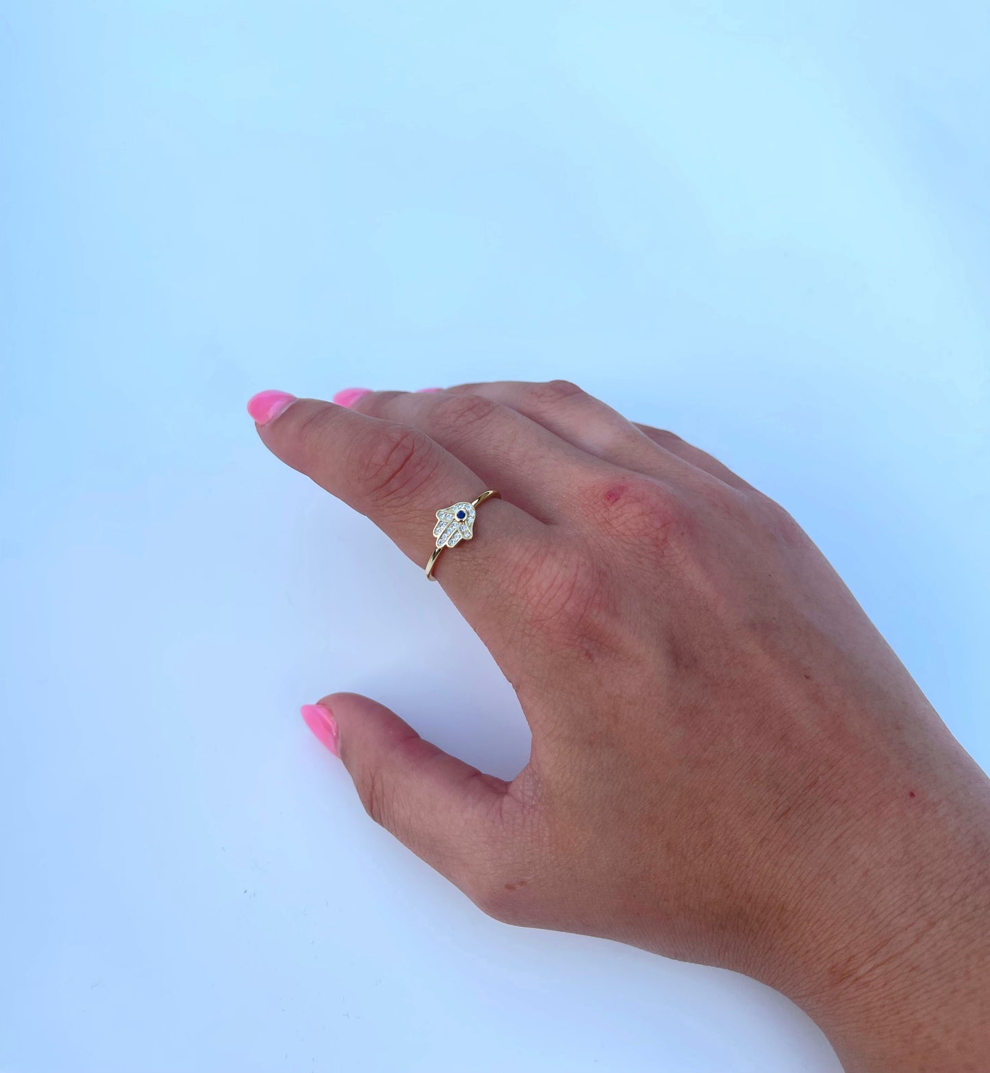 Evil Eye Hamsa Hand Ring