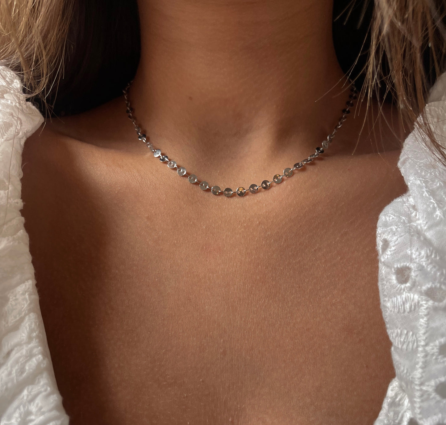 Silver Disc Necklace