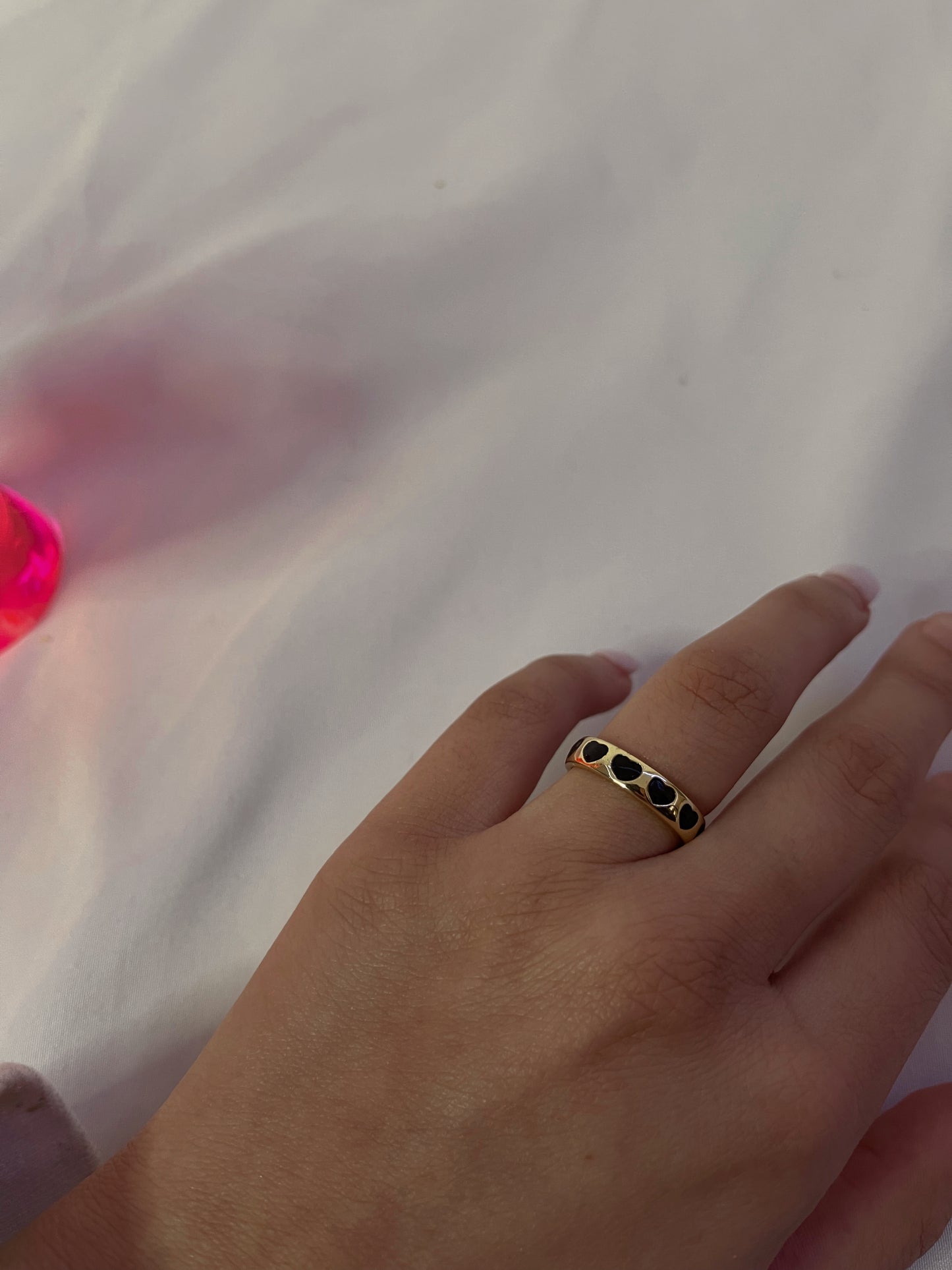Black/ Gold Heart Ring