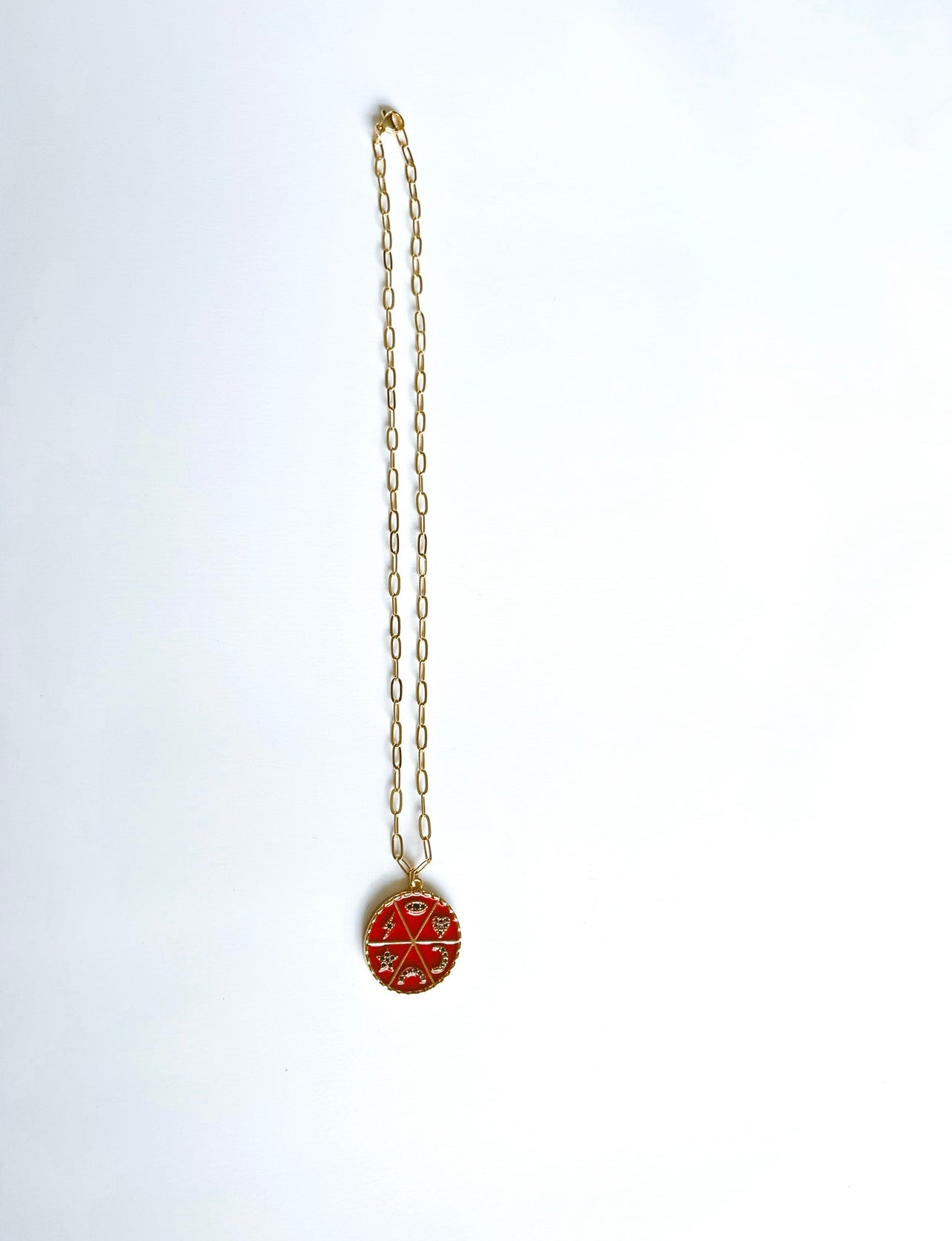 Multi Red Charm Necklace