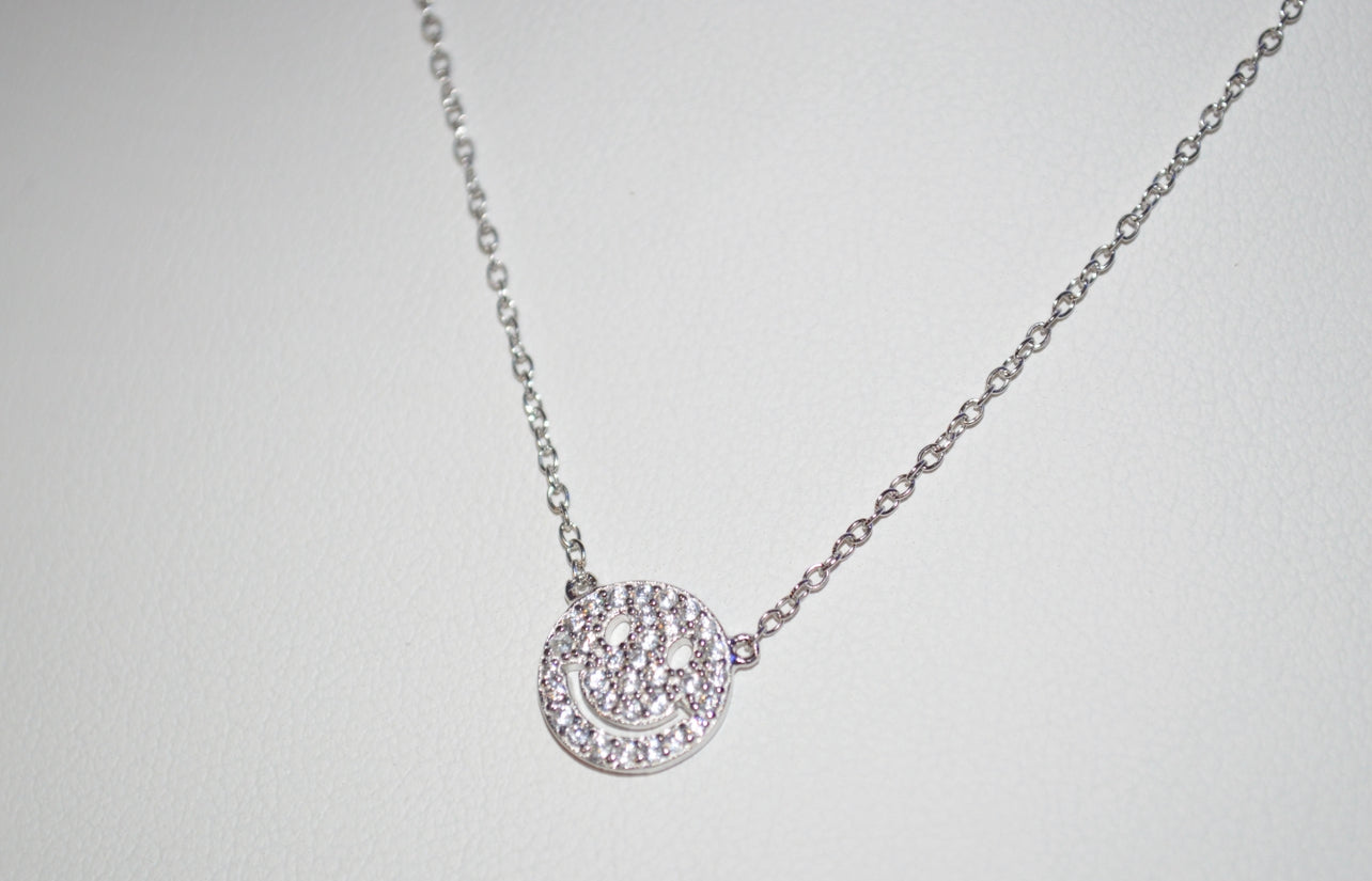 Diamond Smiley Face Necklace