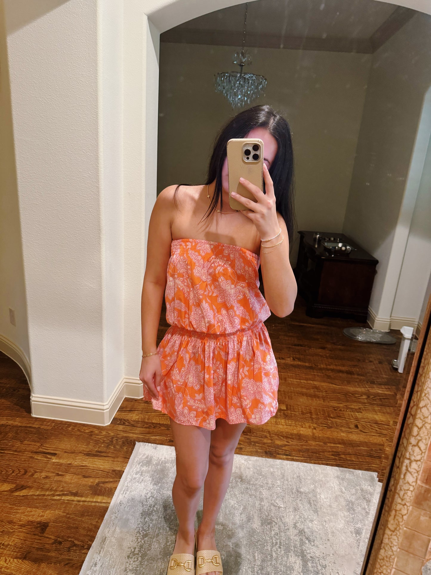 Orange & Pink Floral Dress