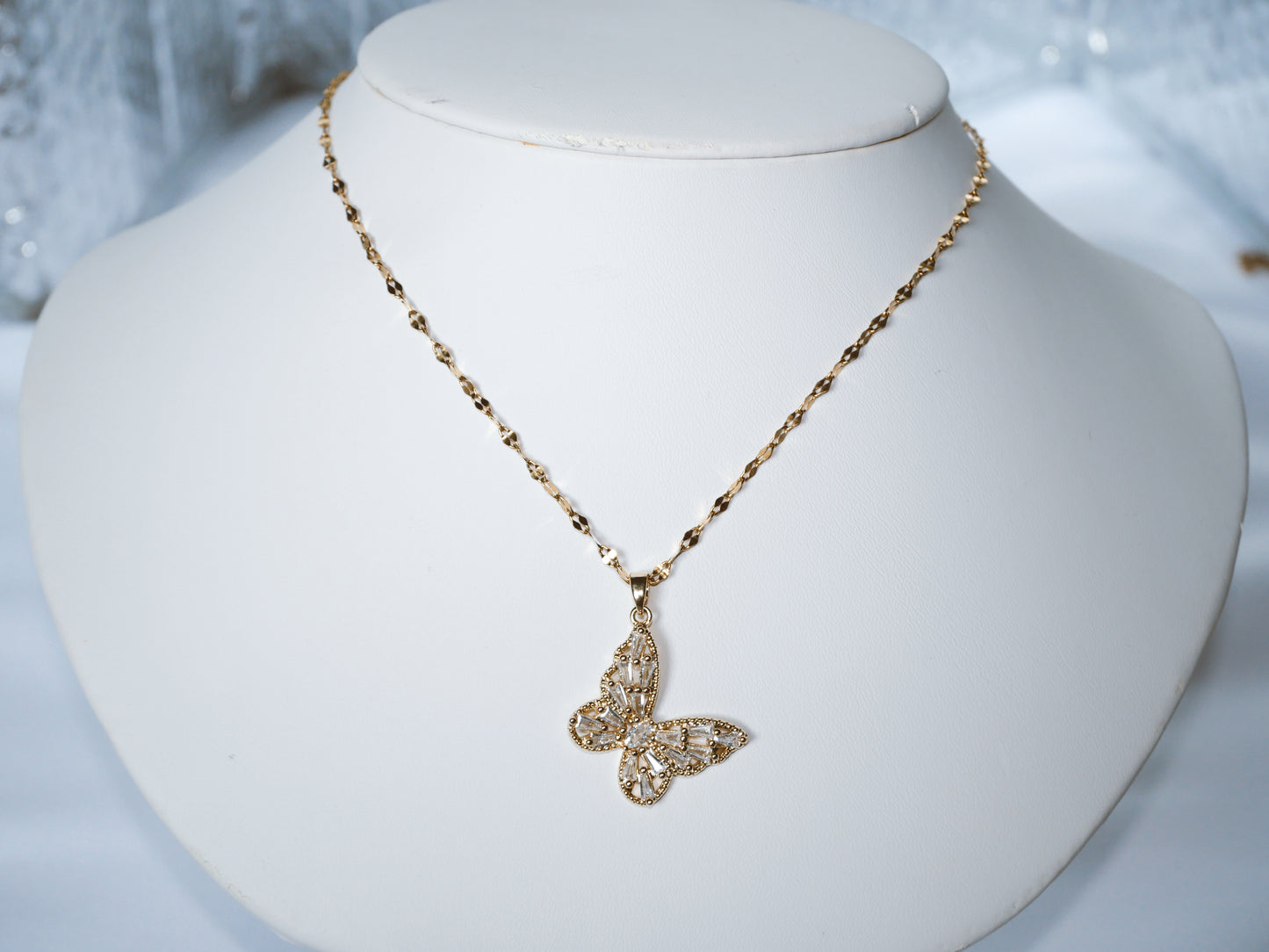 Gold Butterfly Charm Necklace