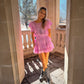 Natasha Ruffle Dress- Pink
