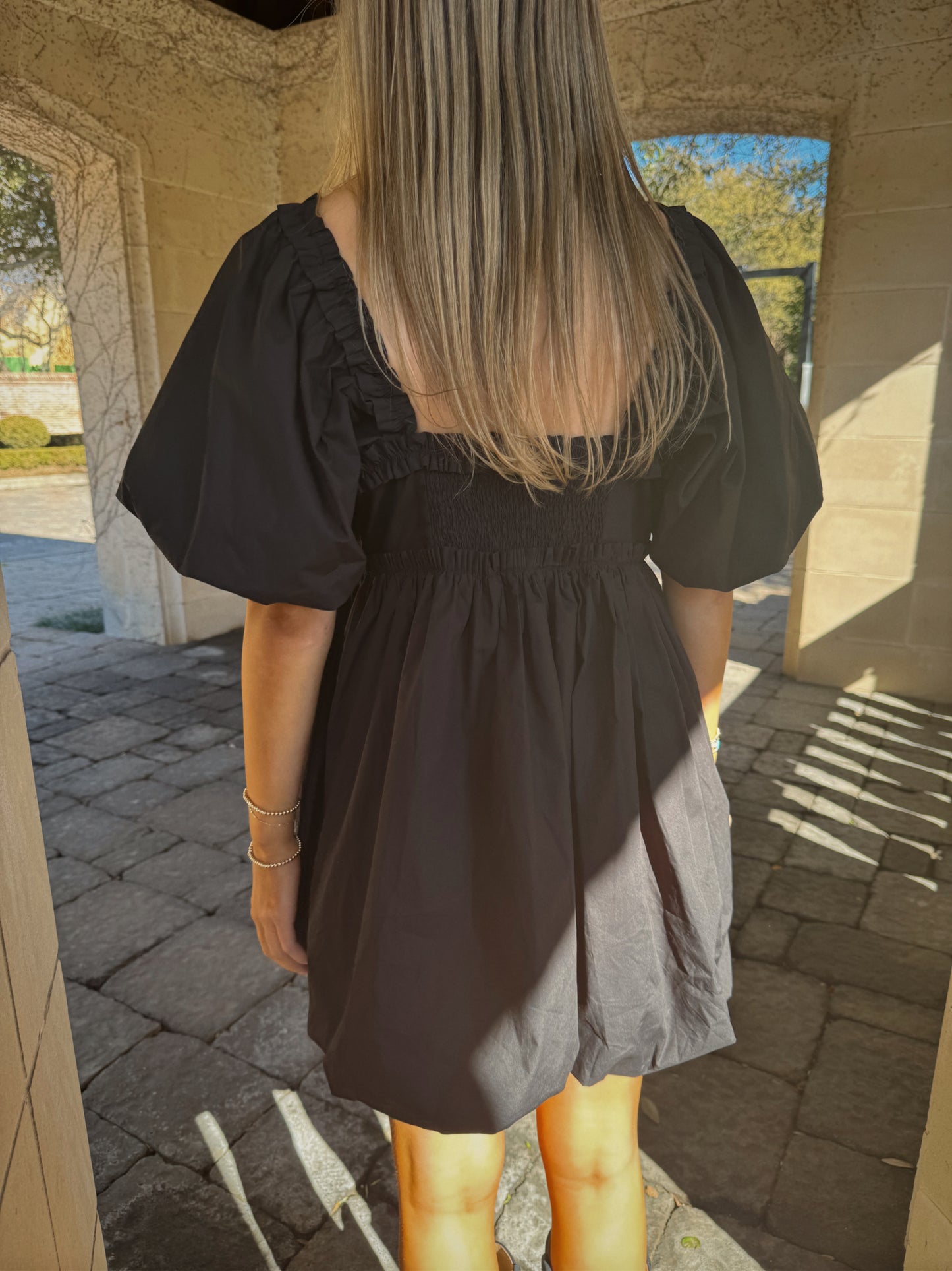 Flora Bubble Dress- Black
