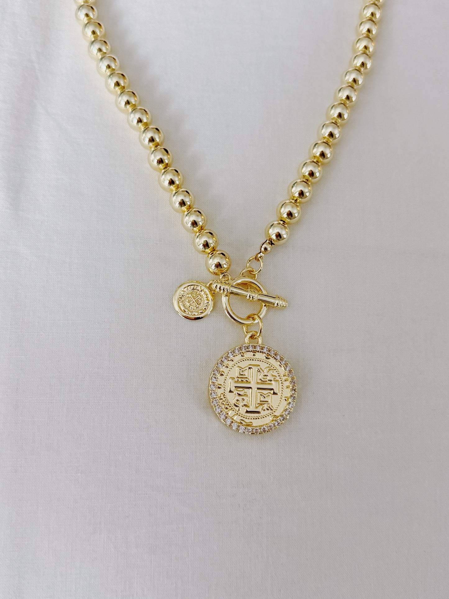 Beaded Coin Necklace