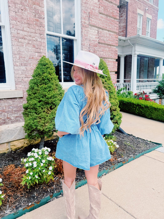 Kickoff Cutie Denim Romper