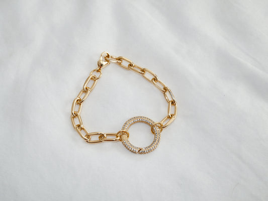 Gold Circle Clip Bracelet