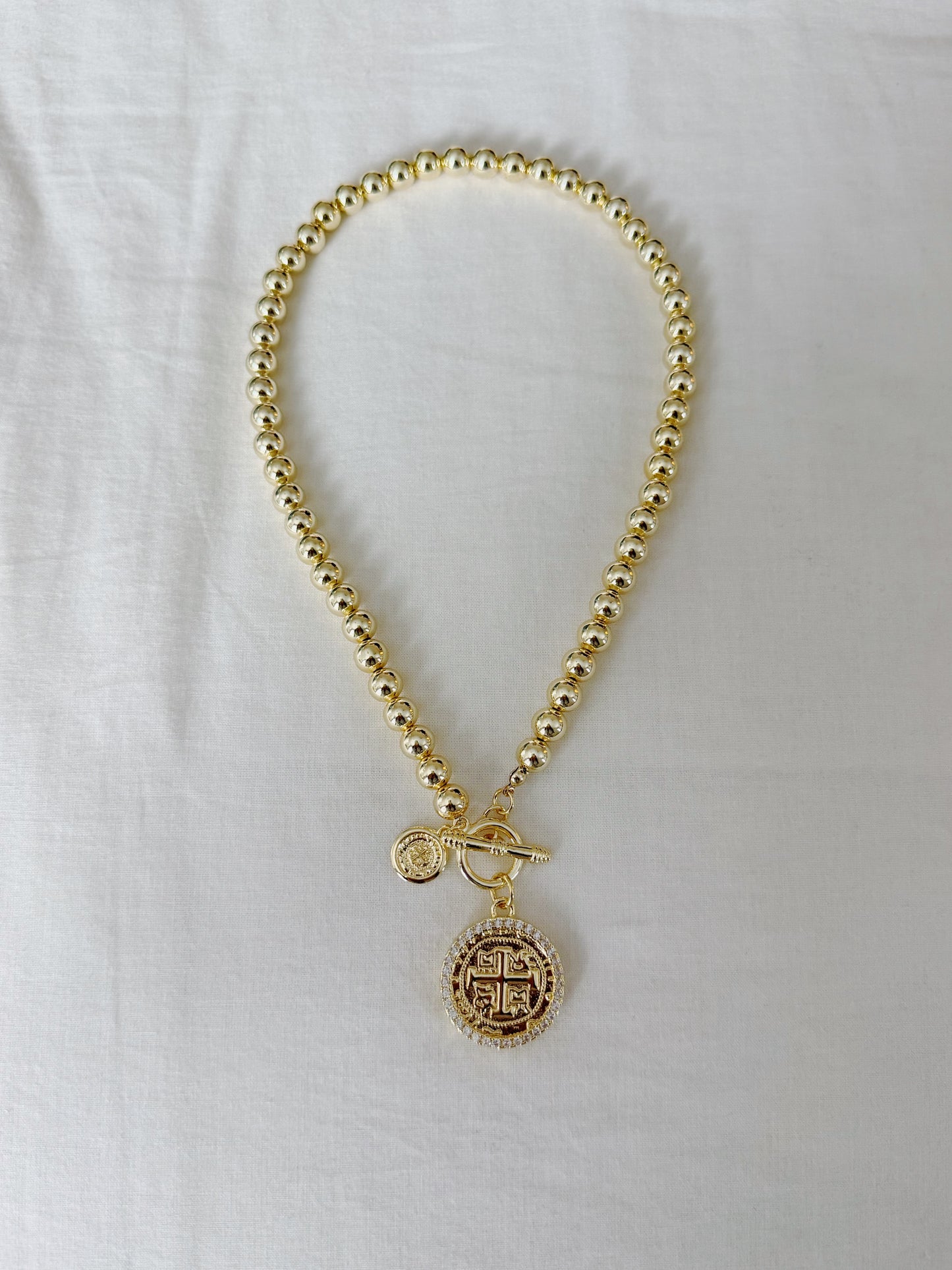 Beaded Coin Necklace