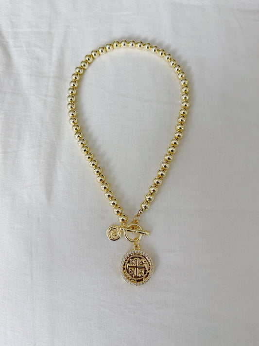 Beaded Coin Necklace