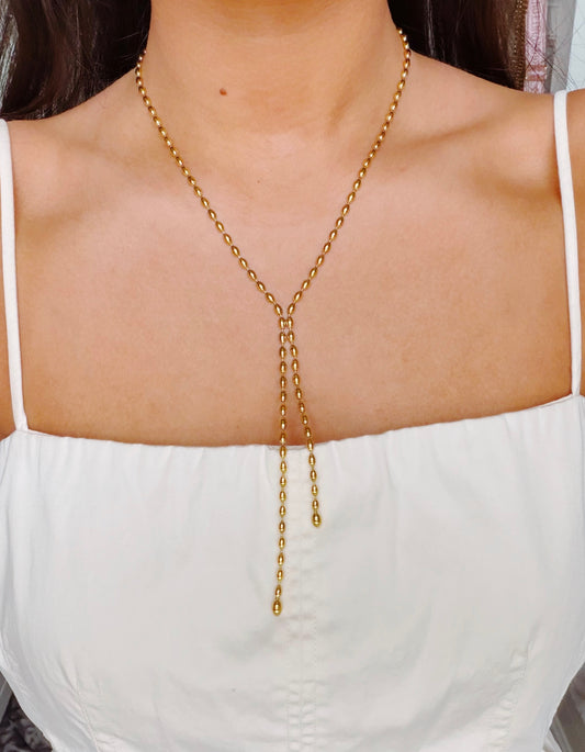 Beaded Y Chain Necklace