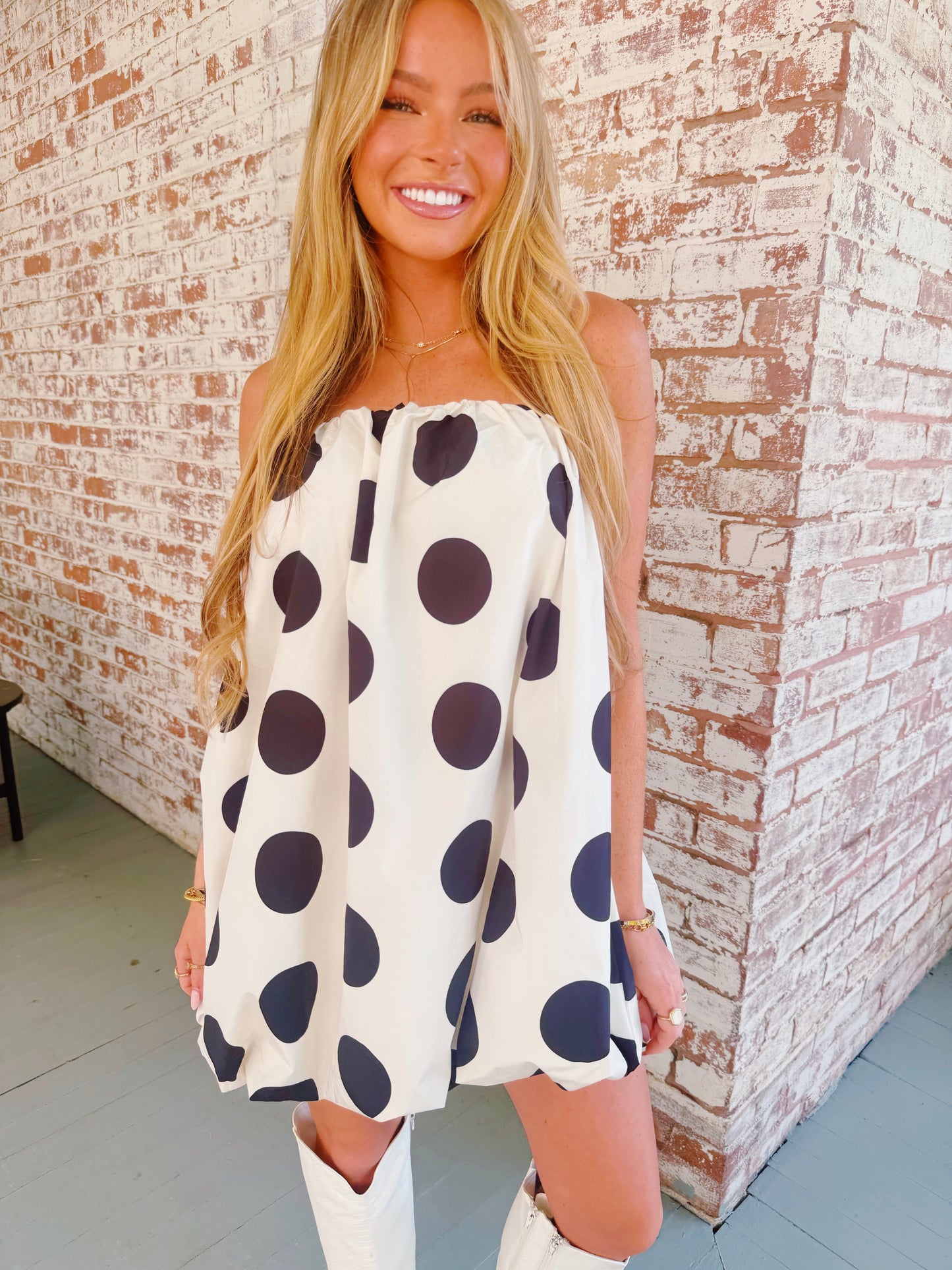 Polka Dot Mini Bubble Dress