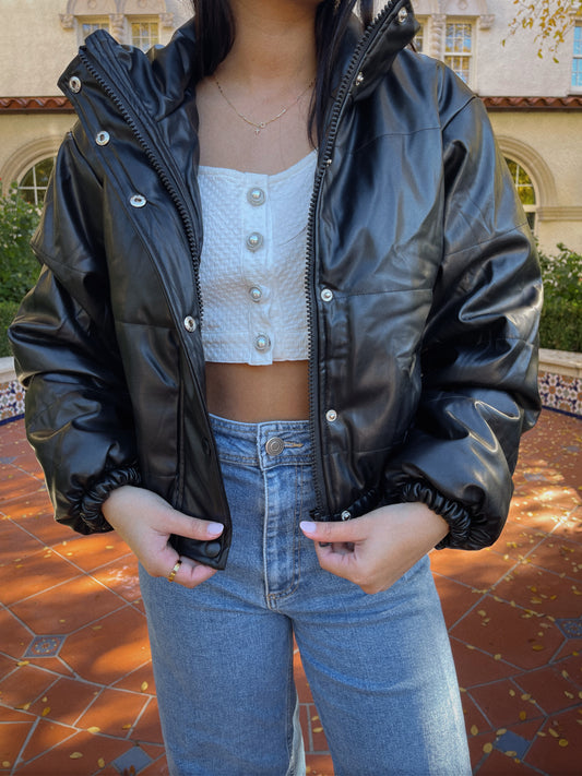 Piper Pleather Puffer Jacket