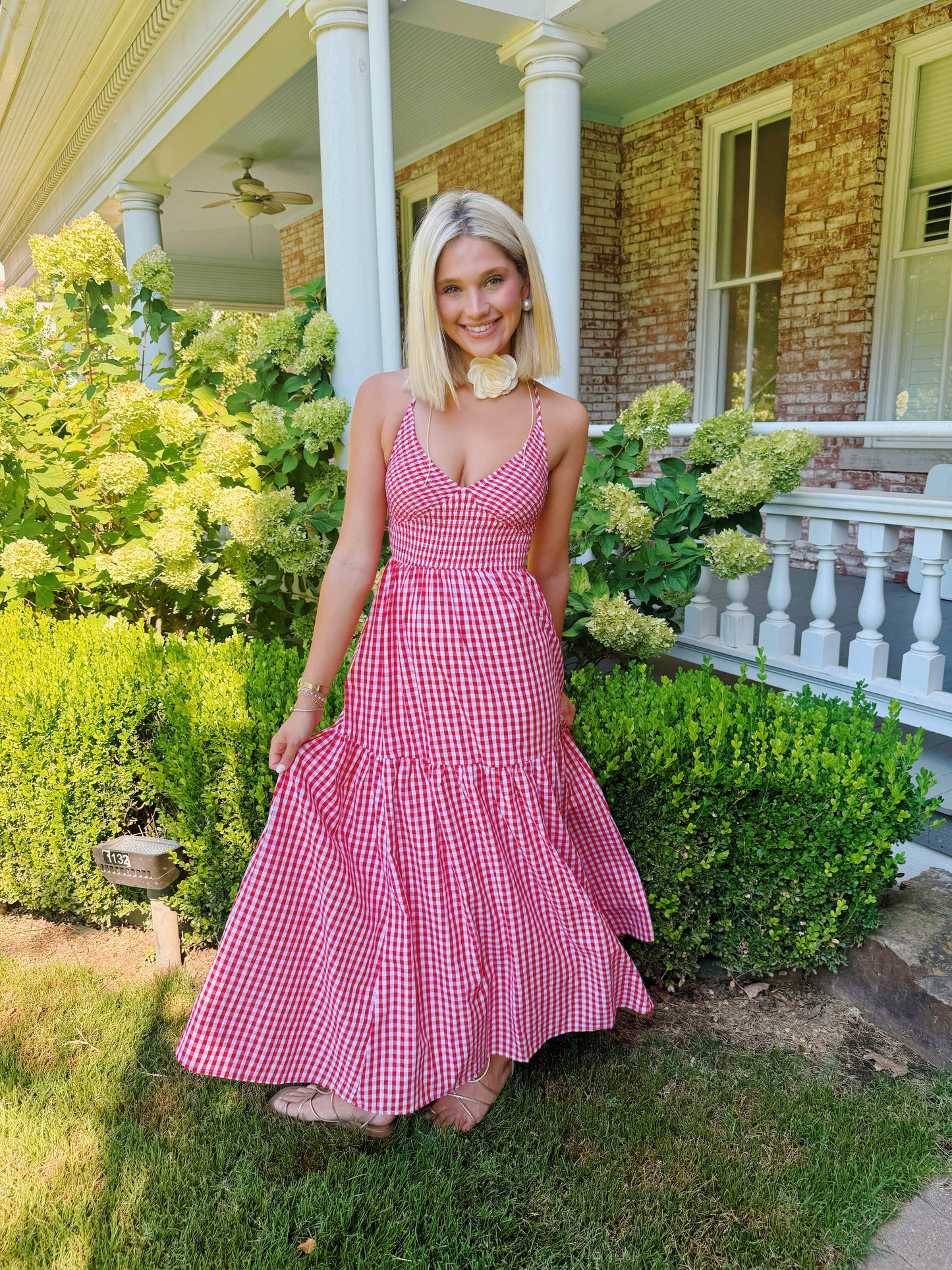 Sideline Sweetheart Maxi- Red/White