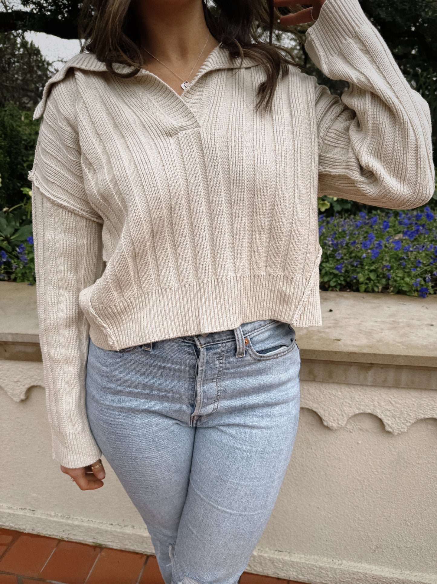 Kalani Loose Fit Sweater- Cream