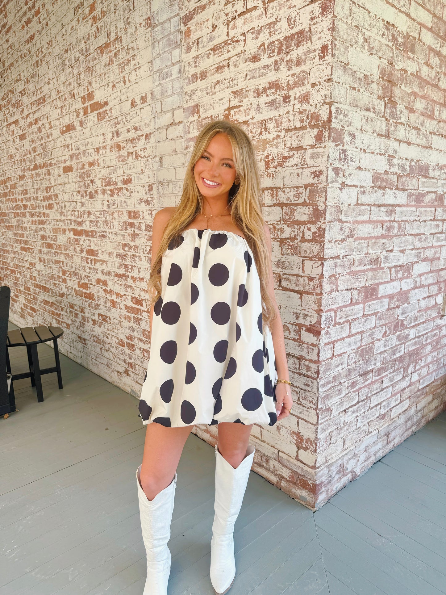 Polka Dot Mini Bubble Dress