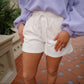 Macy Quilted Sweat Shorts- Cream