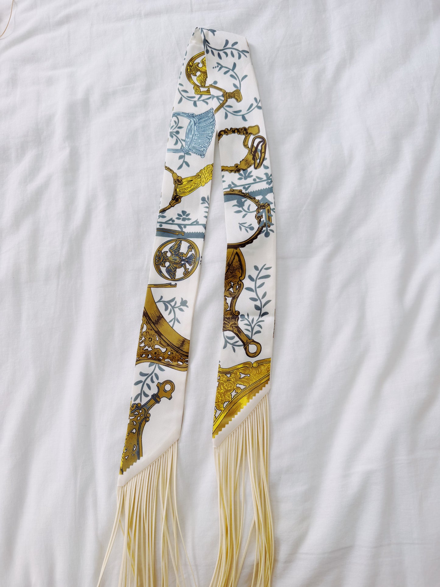 Fringe Twilly- Cream