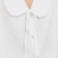 Rhinestone Collared Blouse- White