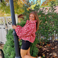 Clara Checkered Jacket- Red