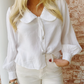 Rhinestone Collared Blouse- White