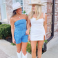 Demi Denim Romper- Blue