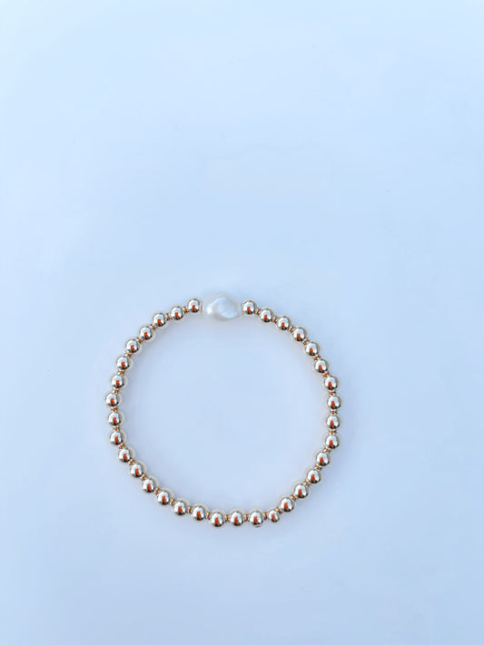 Single Fresh Water Pearl Beaded Bracelet