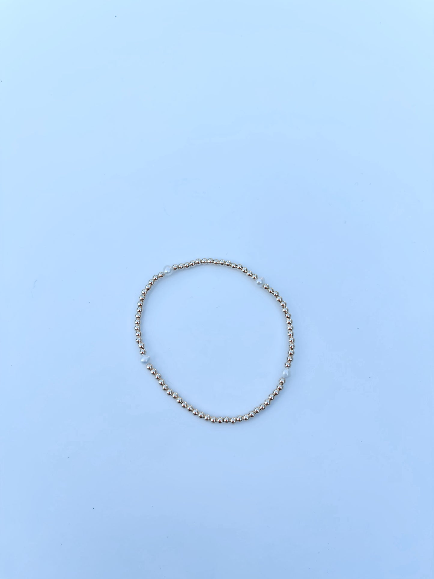 GF Beaded Bracelet 2mm Pearl
